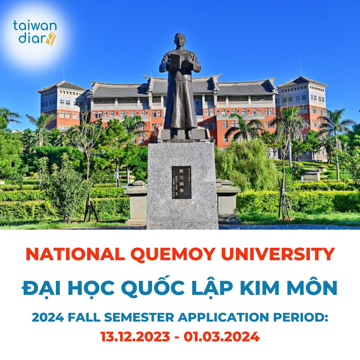 Thông tin tuyển sinh Đại học Quốc lập Kim Môn kỳ thu 2024 4 image 1